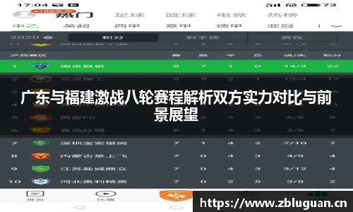 广东与福建激战八轮赛程解析双方实力对比与前景展望